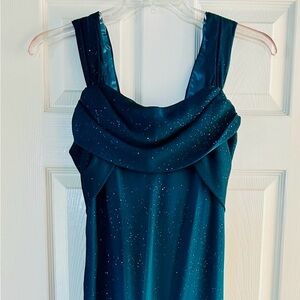 Betsy & Adam Shimmering Blue Gown SEE VIDEO